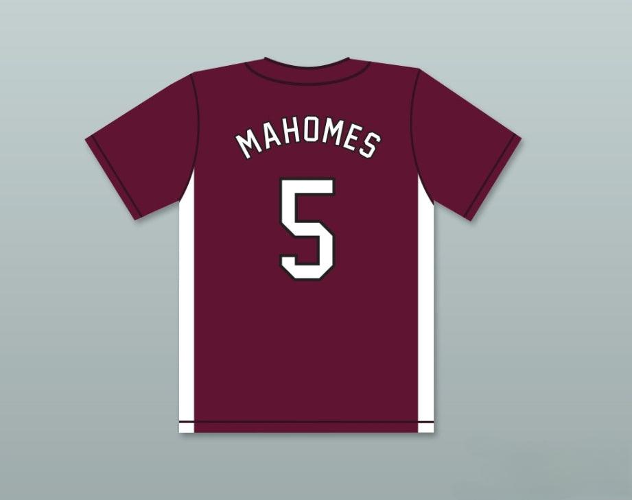 Custom Any Name Number PATRICK MAHOMES 5 WHITEHOUSE HIGH SCHOOL WILDCATS MAROON BASEBALL JERSEY 2 Top Stitched S-6XL