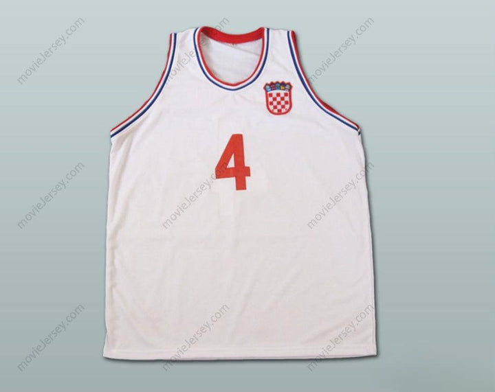 CUSTOM ANY Name Number DRAZEN PETROVIC CROATIA WHITE BASKETBALL JERSEY Top Stitched S-6XL
