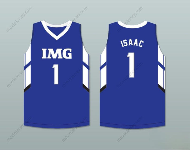 CUSTOM ANY Name Number JONATHAN ISAAC 1 IMG ACADEMY BLUE BASKETBALL JERSEY Top Stitched S-6XL