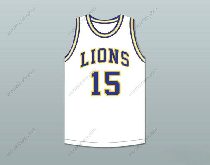 CUSTOM ANY Name Number JEFF HORNACEK 15 LYONS TOWNSHIP HIGH SCHOOL LIONS WHITE BASKETBALL JERSEY 1 Top Stitched S-6XL