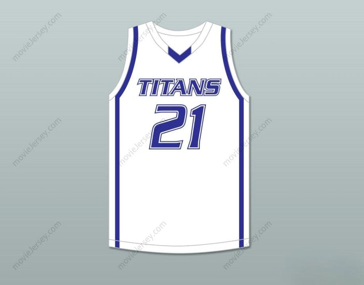 CUSTOM ANY Name Number DERRICK WHITE 21 LEGEND HIGH SCHOOL TITANS WHITE BASKETBALL JERSEY 2 Top Stitched S-6XL