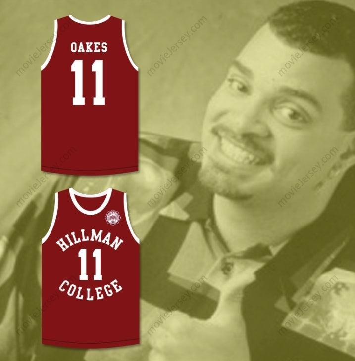 CUSTOM ANY Name Number COACH WALTER OAKES 11 HILLMAN COLLEGE MAROON BASKETBALL JERSEY WITH EAGLE PATCH Top Stitched S-6XL