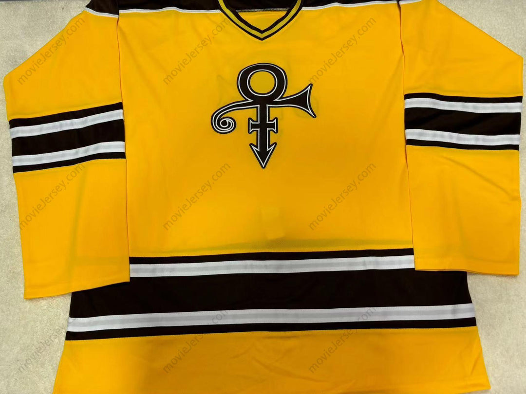 Custom Any Name Number PRINCE TRIBUTE YELLOW HOCKEY JERSEY Top Stitched S-6XL
