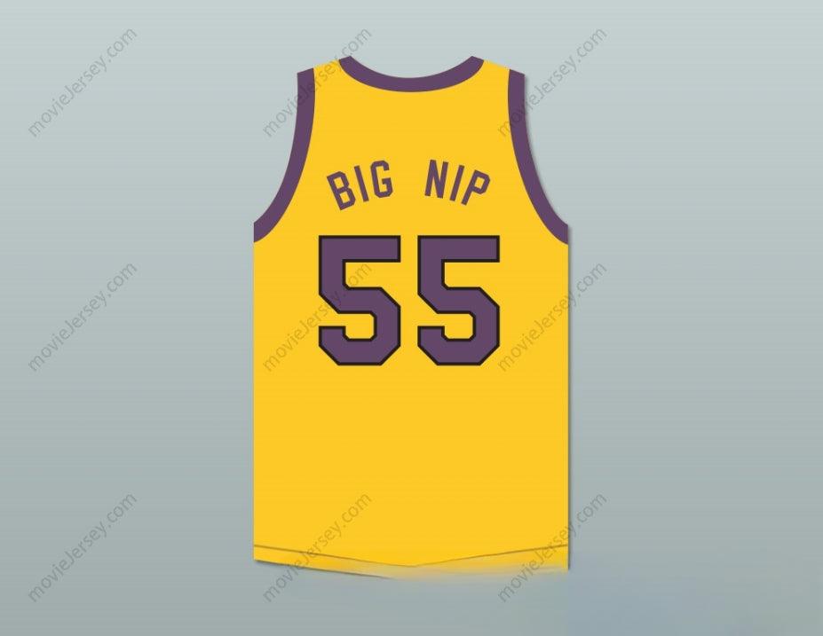 CUSTOM ANY Name Number NIPSEY BIG NIP 55 YELLOW BASKETBALL JERSEY WITH MARTIN PATCH Top Stitched S-6XL