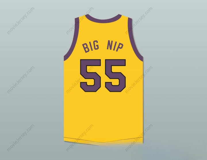 CUSTOM ANY Name Number NIPSEY BIG NIP 55 YELLOW BASKETBALL JERSEY WITH MARTIN PATCH Top Stitched S-6XL