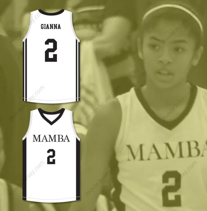 CUSTOM ANY Name Number  GIANNA 2 MAMBA BALLERS WHITE BASKETBALL JERSEY VERSION 3 Top Stitched S-6XL