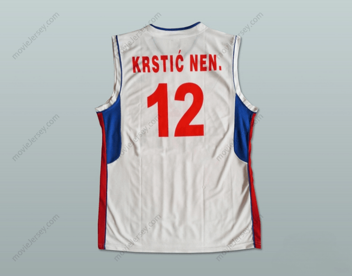 CUSTOM ANY Name Number NENAD KRSTIC 12 SERBIA BASKETBALL JERSEY STITCH SEWN Top Stitched S-6XL