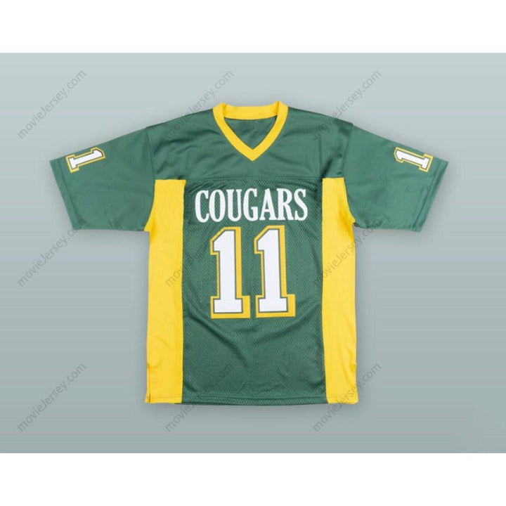 CUSTOM ANY Name Number RUSSELL WILSON 11 COLLEGIATE SCHOOL COUGARS GREEN FOOTBALL JERSEY Top Stitched S-6XL