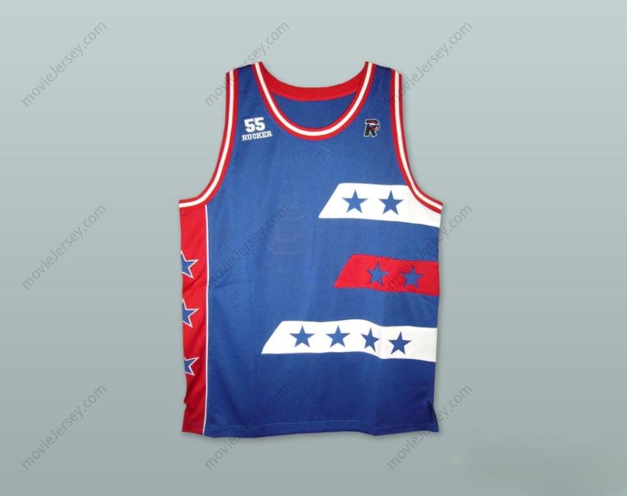 CUSTOM ANY Name Number RUCKER ALL STARS 55 BLUE BASKETBALL JERSEY Top Stitched S-6XL