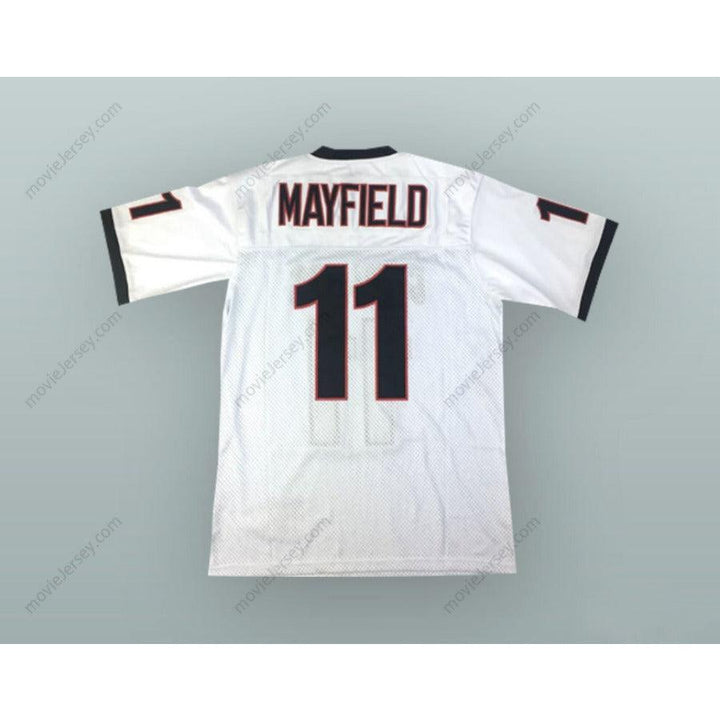 CUSTOM ANY Name Number BAKER MAYFIELD 11 LAKE TRAVIS HIGH SCHOOL WHITE FOOTBALL JERSEY Top Stitched S-6XL