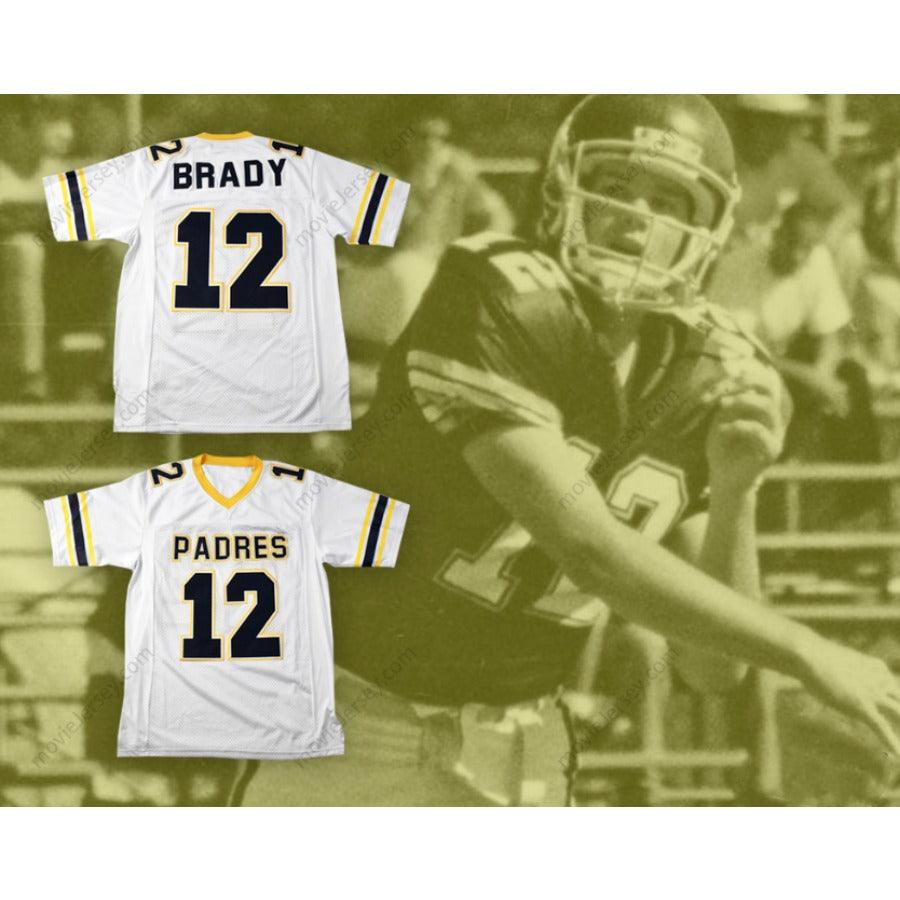 CUSTOM ANY Name Number TOM BRADY 12 JUNIPERO SERRA PADRES HIGH SCHOOL FOOTBALL JERSEY Top Stitched S-6XL