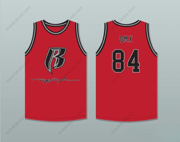 CUSTOM ANY Name Number DMX 84 ROUGH RYDERS RED BASKETBALL JERSEY 2 Top Stitched S-6XL