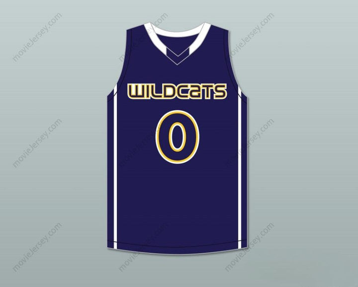 CUSTOM ANY Name Number JAYLEN BROWN 4 WHEELER HIGH SCHOOL WILDCATS NAVY BLUE BASKETBALL JERSEY 2 Top Stitched S-6XL