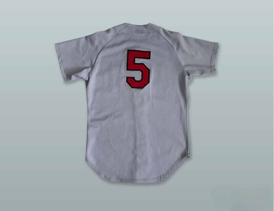 Custom Any Name Number RIVERSIDE RED WAVE 5 GRAY BUTTON DOWN BASEBALL JERSEY Top Stitched S-6XL