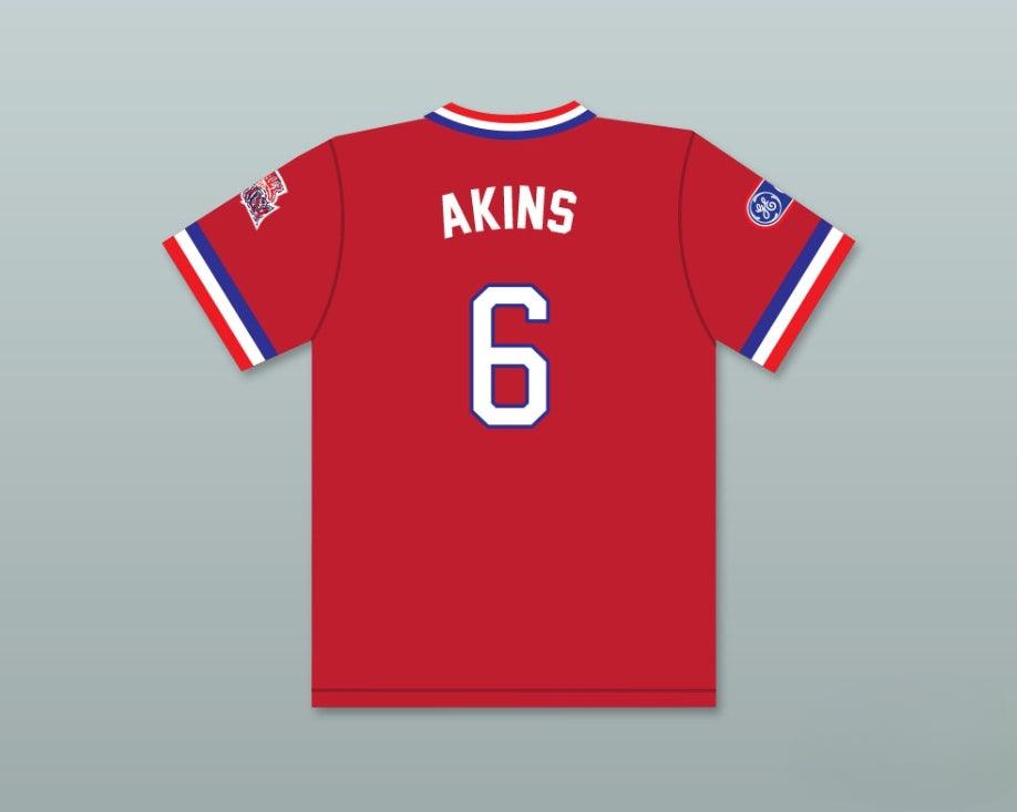 Custom Any Name Number SID AKINS 6 1984 USA TEAM RED BASEBALL JERSEY Top Stitched S-6XL
