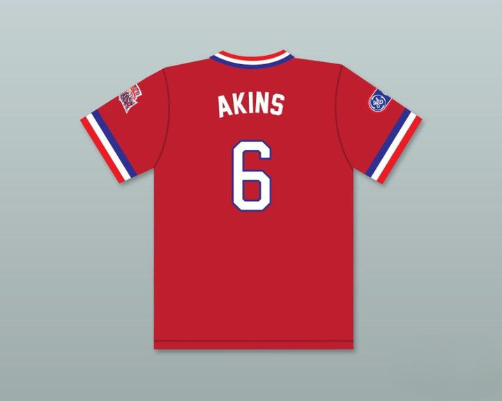 Custom Any Name Number SID AKINS 6 1984 USA TEAM RED BASEBALL JERSEY Top Stitched S-6XL