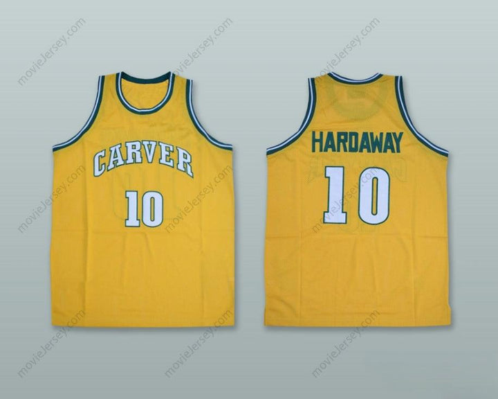 CUSTOM ANY Name Number TIM HARDAWAY 10 CARVER MILITARY ACADEMY CHALLENGERS YELLOW GOLD BASKETBALL JERSEY 3 Top Stitched S-6XL