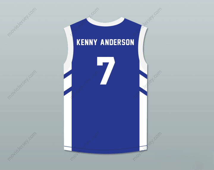 CUSTOM ANY Name Number KENNY ANDERSON 7 BLUE BASKETBALL JERSEY DENNIS RODMAN'S BIG BANG IN PYONGYANG Top Stitched S-6XL