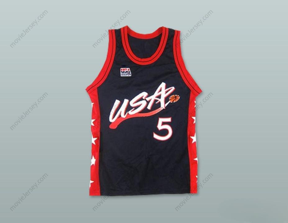 CUSTOM ANY Name Number 1996 GRANT HILL 5 USA TEAM AWAY BASKETBALL JERSEY Top Stitched S-6XL