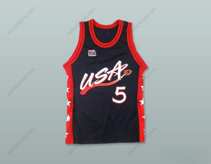 CUSTOM ANY Name Number 1996 GRANT HILL 5 USA TEAM AWAY BASKETBALL JERSEY Top Stitched S-6XL