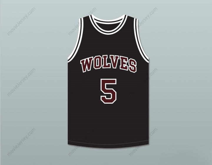 CUSTOM ANY Name Number HAKIM 5  HIGH SCHOOL BLACK BASKETBALL JERSEY Top Stitched S-6XL