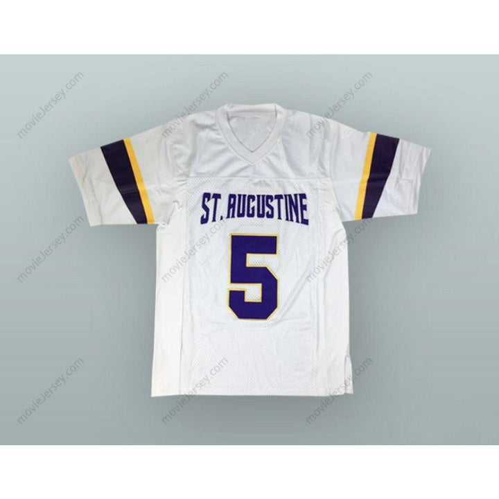 CUSTOM ANY Name Number LEONARD FOURNETTE 5 ST. AUGUSTINE HIGH SCHOOL PURPLE KNIGHTS WHITE FOOTBALL JERSEY Top Stitched S-6XL