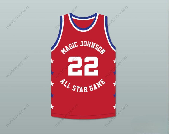 CUSTOM ANY Name Number ROLANDO BLACKMAN 22 MAGIC JOHNSON ALL STAR GAME RED BASKETBALL JERSEY 1990 MIDSUMMER NIGHT'S MAGIC CHARITY EVENT Top Stitched S-6XL