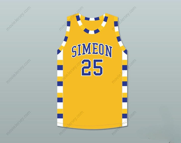 CUSTOM ANY Name Number BEN WILSON 25 SIMEON CAREER ACADEMY WOLVERINES YELLOW GOLD BASKETBALL JERSEY Top Stitched S-6XL