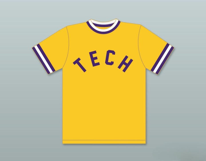 Custom Any Name Number RICKY HENDERSON 24  TECHNICAL HIGH SCHOOL BULLDOGS YELLOW BASEBALL JERSEY 2 Top Stitched S-6XL