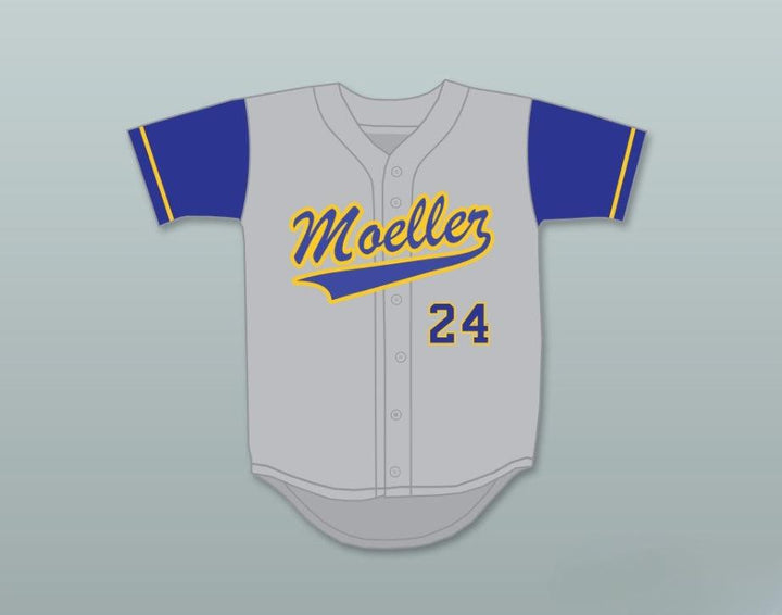 Custom Any Name Number KEN GRIFFEY JR 24 ARCHBISHOP   HIGH SCHOOL CRUSADERS GRAY BASEBALL JERSEY 3 Top Stitched S-6XL