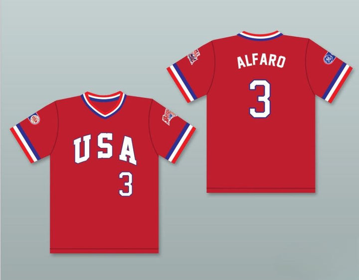 Custom Any Name Number FLAVIO ALFARO 3 1984 USA TEAM RED BASEBALL JERSEY Top Stitched S-6XL