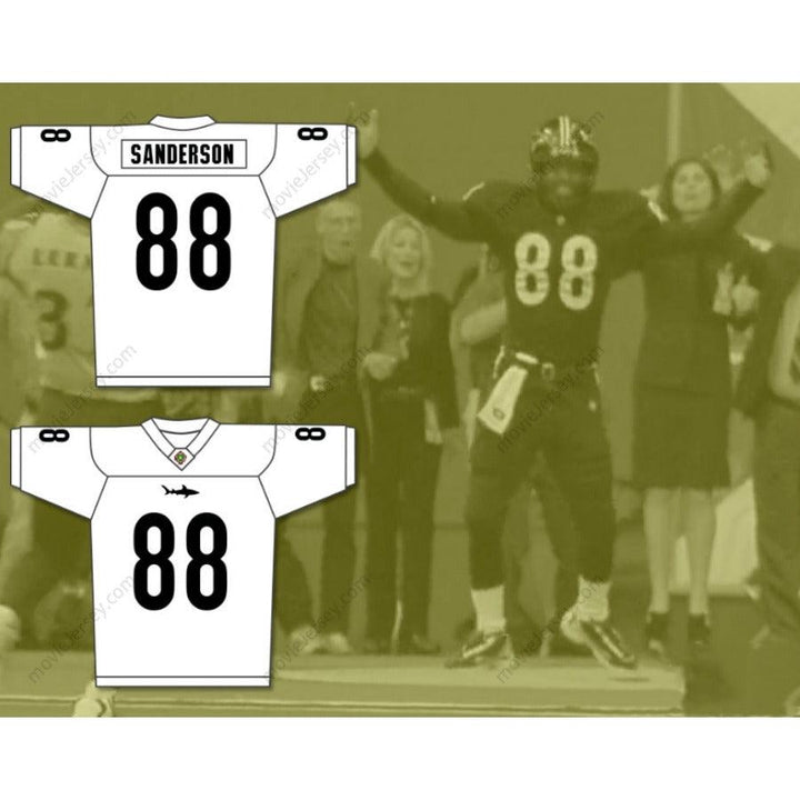 CUSTOM ANY Name Number JIMMY SANDERSON 88 MIAMI SHARKS WHITE TRIM Football Jersey Top Stitched S-6XL