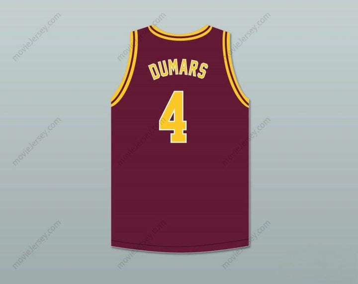 CUSTOM ANY Name Number JOE DUMARS 4  CENTRAL HIGH SCHOOL CHIEFS MAROON BASKETBALL JERSEY 2 Top Stitched S-6XL