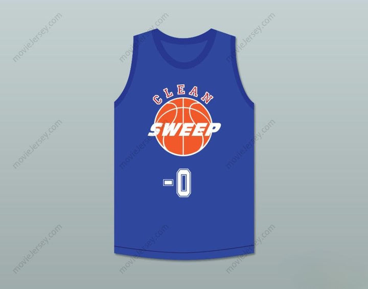CUSTOM ANY Name Number ERNEST P. WORRELL 0 CLEAN SWEEP BLUE BASKETBALL JERSEY SLAM DUNK ERNEST 2 Top Stitched S-6XL