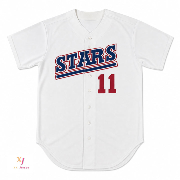 Custom Any Name Number HILO STARS 11  WHITE BASEBALL JERSEY Top Stitched S-6XL