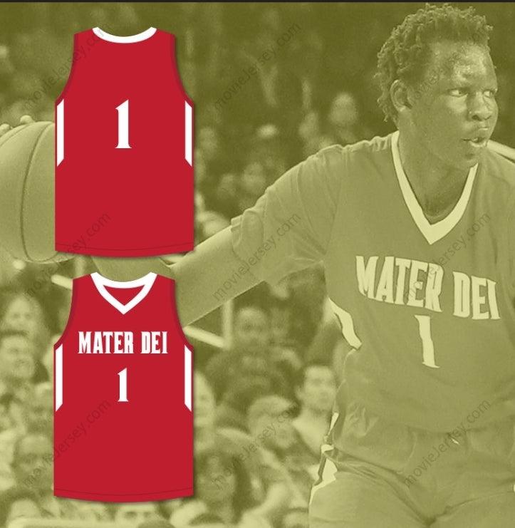 CUSTOM ANY Name Number BOL BOL 1 MATER DEI HIGH SCHOOL RED BASKETBALL JERSEY 1 Top Stitched S-6XL