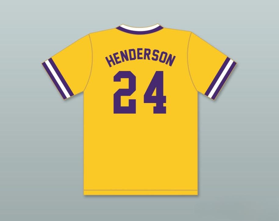 Custom Any Name Number RICKY HENDERSON 24  TECHNICAL HIGH SCHOOL BULLDOGS YELLOW BASEBALL JERSEY 2 Top Stitched S-6XL