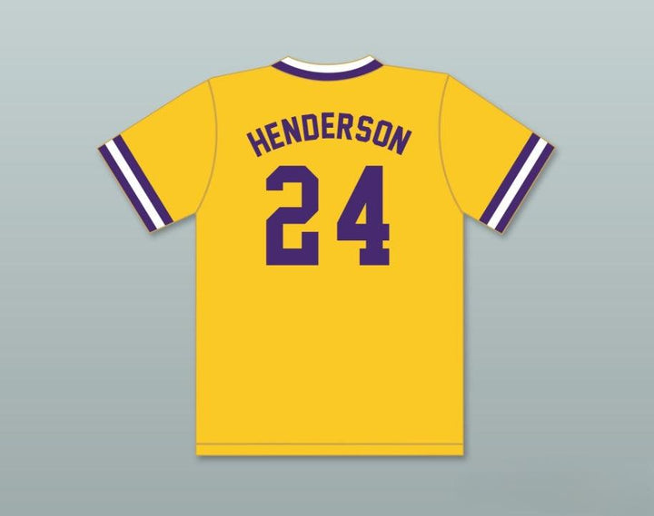 Custom Any Name Number RICKY HENDERSON 24  TECHNICAL HIGH SCHOOL BULLDOGS YELLOW BASEBALL JERSEY 2 Top Stitched S-6XL