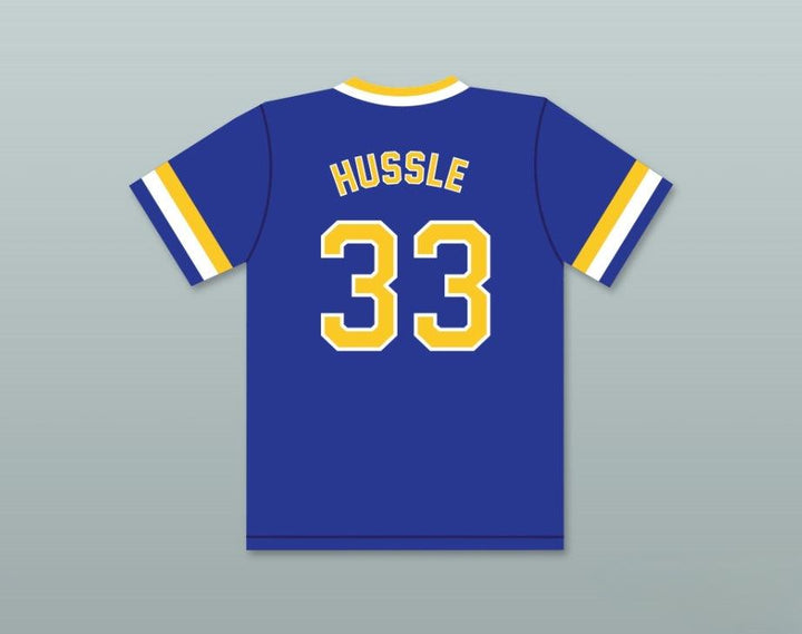 Custom Any Name Number NIPSEY HUSSLE 33 CRENSHAW HIGH SCHOOL BLUE BASEBALL JERSEY Top Stitched S-6XL