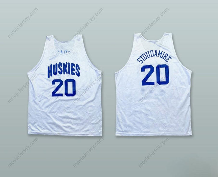 CUSTOM ANY Name Number AMAR'E STOUDEMIRE 20 HUSKIES WHITE BASKETBALL JERSEY Top Stitched S-6XL