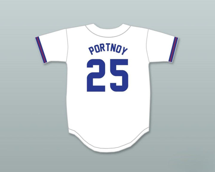 Custom Any Name Number DAVID PORTNOY 25  HIGH SCHOOL WHITE BASEBALL JERSEY Top Stitched S-6XL