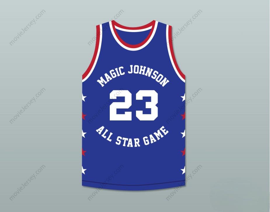 CUSTOM ANY Name Number MICHAEL  23 MAGIC JOHNSON ALL STAR GAME BLUE BASKETBALL JERSEY 1988 MIDSUMMER NIGHT'S MAGIC CHARITY EVENT Top Stitched S-6XL