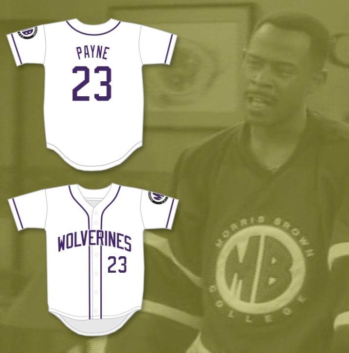 Custom Any Name Number MARTIN PAYNE 23 MORRIS BROWN COLLEGE WOLVERINES WHITE BASEBALL JERSEY Top Stitched S-6XL