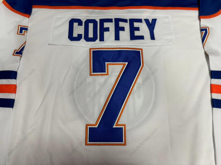 Custom Any Name Number PAUL COFFEY 7 EDMONTON OILERS WHITE HOCKEY JERSEY Top Stitched S-6XL