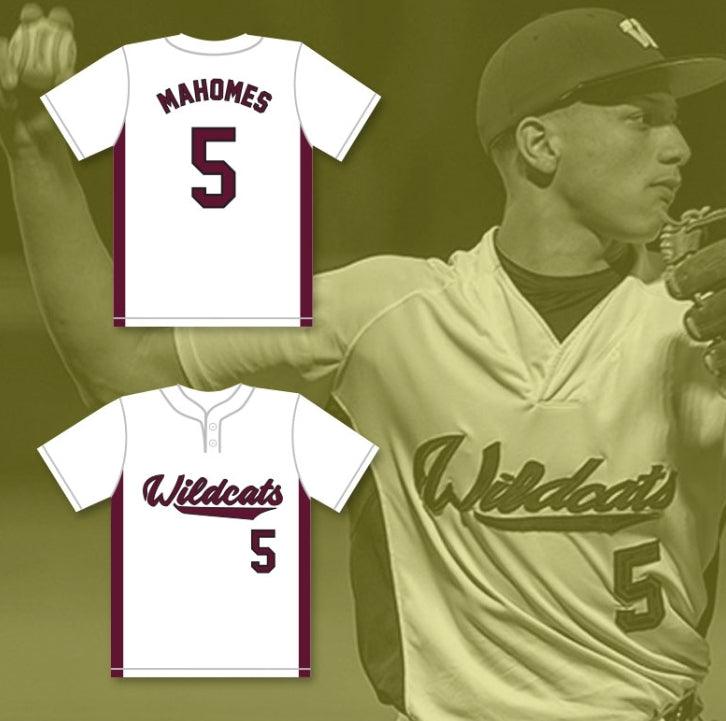 Custom Any Name Number PATRICK MAHOMES 5 WHITEHOUSE HIGH SCHOOL WILDCATS WHITE BASEBALL JERSEY 2 Top Stitched S-6XL