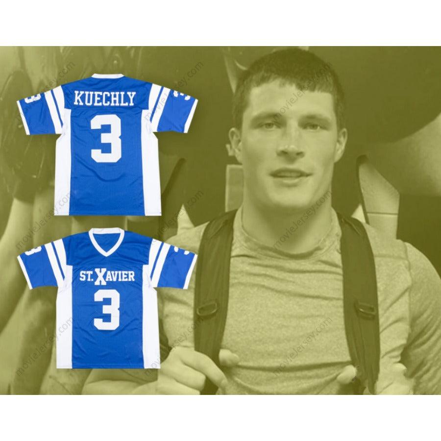 CUSTOM ANY Name Number LUKE KUECHLY 3 ST. XAVIER HIGH SCHOOL BLUE FOOTBALL JERSEY Top Stitched S-6XL