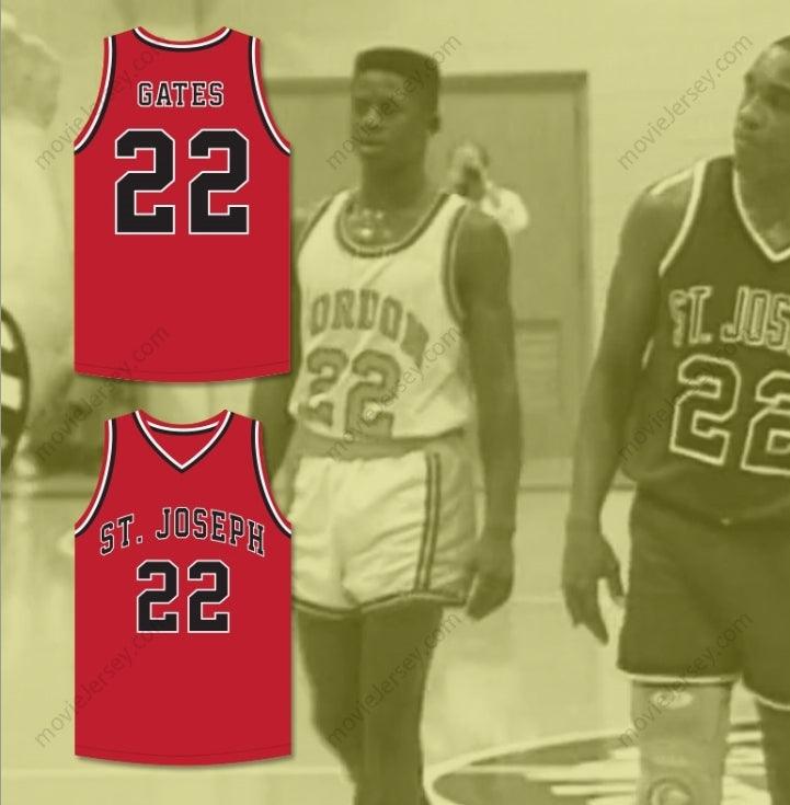 CUSTOM ANY Name Number WILLIAM GATES 22 CHARGERS HIGH SCHOOL RED BASKETBALL JERSEY HOOP DREAMS Top Stitched S-6XL