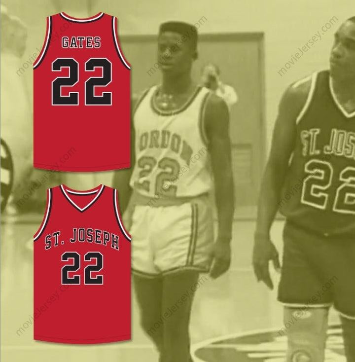 CUSTOM ANY Name Number WILLIAM GATES 22 CHARGERS HIGH SCHOOL RED BASKETBALL JERSEY HOOP DREAMS Top Stitched S-6XL