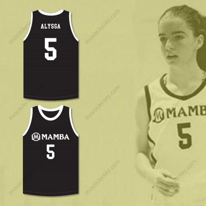 CUSTOM ANY Name Number ALYSSA 5 MAMBA BALLERS BLACK BASKETBALL JERSEY VERSION 4 Top Stitched S-6XL