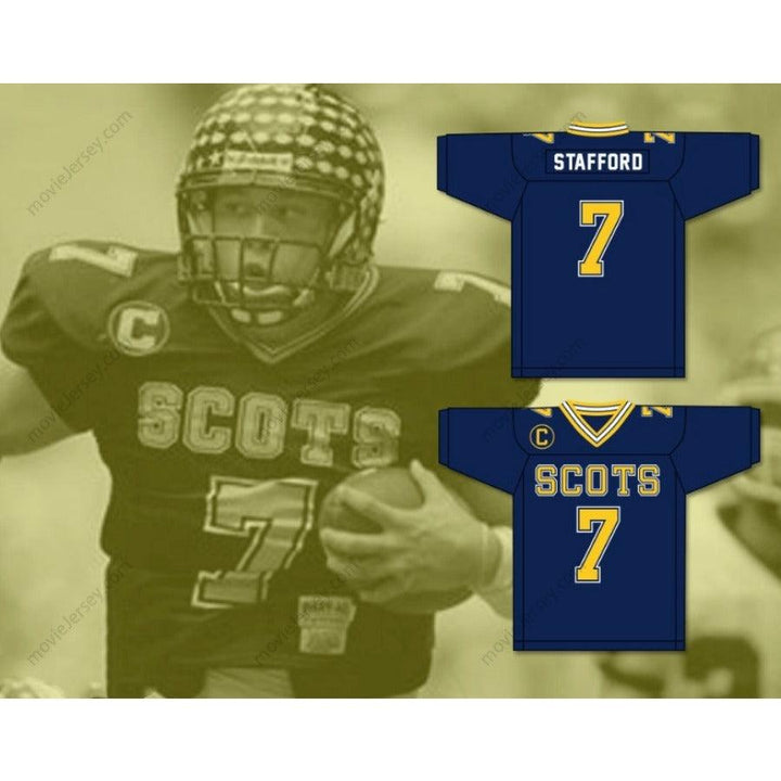 CUSTOM ANY Name Number MATTHEW STAFFORD 7 HIGHLAND PARK HIGH SCHOOL SCOTS Football Jersey Top Stitched S-6XL